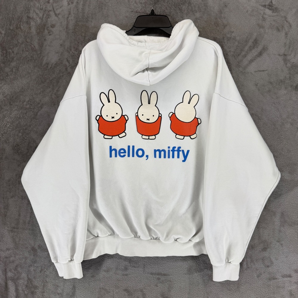 Skinnydip Miffy Hoodie Women XL White Graphic Sweatshirt Hide & Seek Hello Miffy